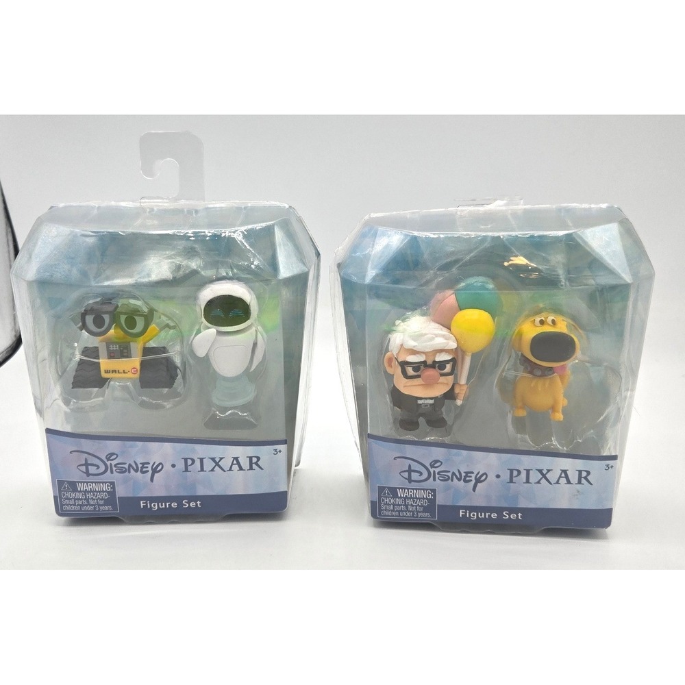 Disney Pixar Figure Set Lot of 2 - WALL-E/EVE & Carl/Dug